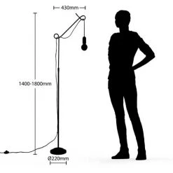 LUCANDE Lampadaire 'Jorna' En Métal Pour Salon & Salle à Manger - Noir, Rouge -Lampadaire Soldes 2022 31450626 4