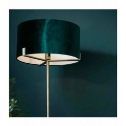ENDON Lampadaire Hayfield En Tissu , Plaque En Laiton Antique Mat Et Velours Vert - Laiton -Lampadaire Soldes 2022 31665627 3