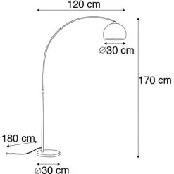 QAZQA Arc - LED Dimmable Lampe Arquée Moderne Variateur Inclus - 1 Lumière - H 170 Cm - Cuivre - Moderne - Éclairage Intérieur - Salon I Chambre - Cuivre -Lampadaire Soldes 2022 32149129 4