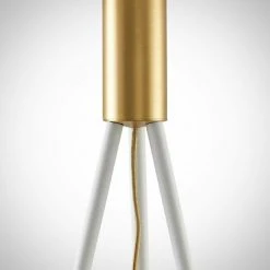 LUCANDE Lampadaire 'Filoreta' En Métal Pour Salon & Salle à Manger - Blanc, Laiton Brossé -Lampadaire Soldes 2022 32694539 3