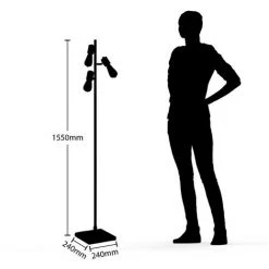 LINDBY Lampadaire 'Nilaska' En Métal Pour Salon & Salle à Manger - Bois, Noir -Lampadaire Soldes 2022 32694563 4