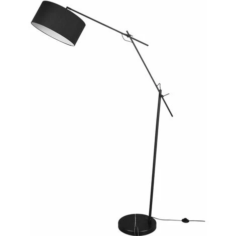 ETC-SHOP Lampadaire Design Réglable éclairage De Salon Lampadaire Articulé Noir, Abat-jour En Tissu, Réglable En Hauteur, 1x E27, LxH 40x168 Cm -Lampadaire Soldes 2022 32917711 1