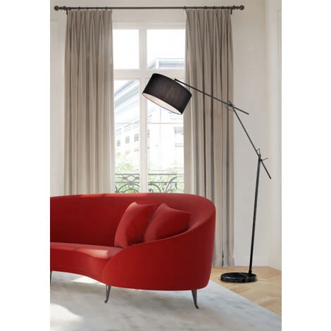 ETC-SHOP Lampadaire Design Réglable éclairage De Salon Lampadaire Articulé Noir, Abat-jour En Tissu, Réglable En Hauteur, 1x E27, LxH 40x168 Cm 5 ETC-SHOP Lampadaire Design Réglable éclairage De Salon Lampadaire Articulé Noir, Abat-jour En Tissu, Réglable En Hauteur, 1x E27, LxH 40x168 Cm – Image 3