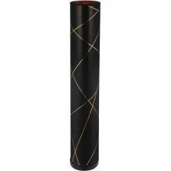 ETC-SHOP Lampadaire Noir Or Lampadaire Moderne 3 Flammes Tissu Colonne Lumineuse Salon Lampadaire Intérieur, Lignes Décoratives, 3x E27, DxH 19 X 110 Cm