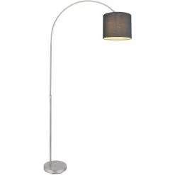 ETC-SHOP Lampadaire En Arc, Abat-jour En Tissu, Lampadaire, Salon Courbé, Lampe En Arc Gris, Réglable En Hauteur, 1x LED 11W 1055Lm Blanc Chaud, LxH 96x195 Cm -Lampadaire Soldes 2022 34090545 5