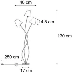 QAZQA Melis - Lampadaire Avec Abat-jour Moderne - 3 Lumière - H 1300 Mm - Blanc - Moderne - Éclairage Intérieur - Salon I Chambre - Blanc -Lampadaire Soldes 2022 34283405 4