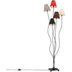 QAZQA Melis - Lampadaire Avec Abat-jour Moderne - 5 Lumière - H 1630 Mm - Blanc - Moderne - Éclairage Intérieur - Salon I Chambre - Blanc