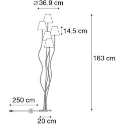 QAZQA Melis - Lampadaire Avec Abat-jour Moderne - 5 Lumière - H 1630 Mm - Blanc - Moderne - Éclairage Intérieur - Salon I Chambre - Blanc -Lampadaire Soldes 2022 34283418 4