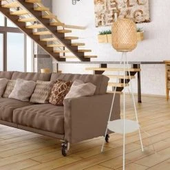 BARCELONA LED Lampadaire En Osier Avec Tablette "ORSON" -Lampadaire Soldes 2022 35001171 3