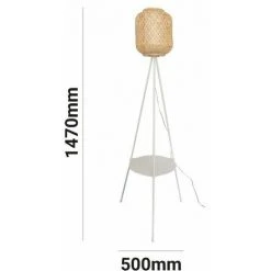 BARCELONA LED Lampadaire En Osier Avec Tablette "ORSON" -Lampadaire Soldes 2022 35001171 5