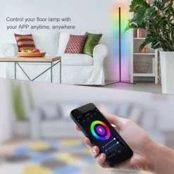 ASUPERMALL Tuya Wifi S Mart L Ife Rgb Led Fond De Plancher De Plancher Atmospheres Lampe De Plancher Lumiere Debout Compatible Avec Google Home, Amazon Alexa, Ifttt, 52Cm -Lampadaire Soldes 2022 35254351 3
