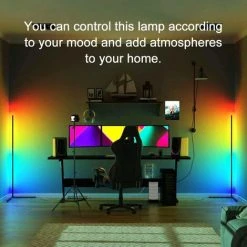 ASUPERMALL Tuya Wifi S Mart L Ife Rgb Led Fond De Plancher De Plancher Atmospheres Lampe De Plancher Lumiere Debout Compatible Avec Google Home, Amazon Alexa, Ifttt, 52Cm -Lampadaire Soldes 2022 35254351 5