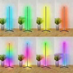 Triomphe Lampadaire LED, Lampadaire D'angle RGB Changement De Couleur Avec Contrôle D'application, Lampadaire Sur Pied Salon Pour Le Salon, La Chambre à Coucher, 150cm Haut -Lampadaire Soldes 2022 35435396 5