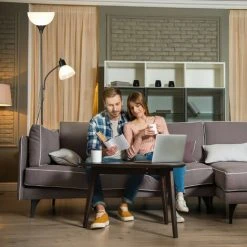 Relaxdays Lampadaire Lampe De Lecture, Bras Réglable, Salon, Halogène, Liseuse Moderne, HLP: 180x25,5x48 Cm, Noir -Lampadaire Soldes 2022 35962488 4