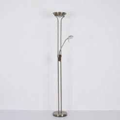 ETC-SHOP Lampadaire Plafond Washlight LED Dimmable Avec Liseuse Lampadaires LED Avec Variateur, Spot De Lecture Flexible Laiton Antique, 2x LED 16 W 1440 Lm, Blanc Chaud, H 180 Cm -Lampadaire Soldes 2022 36378359 5