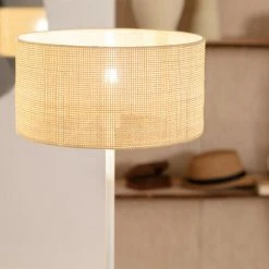 Lampadaire Rotin Et Métal Baracoa ILUZZIA Blanc - Blanc -Lampadaire Soldes 2022 36755734 3