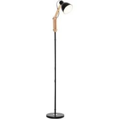 HOMCOM Lampadaire Design Style Industriel 40 W Max. Angle Réglable Métal Noir - Noir