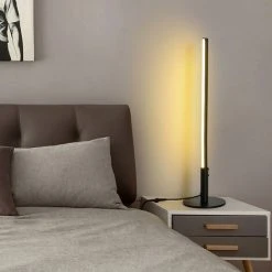 Aqrau Lampadaire à Fond Rond, Télécommande, RVB Coloré 15*15*52cm | NOIR