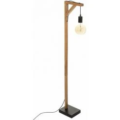 Lampadaire Bois Angle Droit H148 Wild Atmosphera - Naturel - Bois Et Noir