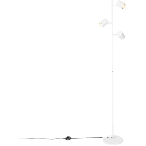 QAZQA Jeana - Lampadaire Moderne - 3 Lumière - H 1500 Mm - Blanc - Moderne - Éclairage Intérieur - Salon I Chambre I Cuisine I Salle à Manger - Blanc 3 QAZQA Jeana - Lampadaire Moderne - 3 Lumière - H 1500 Mm - Blanc - Moderne - Éclairage Intérieur - Salon I Chambre I Cuisine I Salle à Manger - Blanc