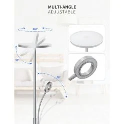 ANTEN 30W Lampadaire 5W Liseuse Contrôle Tactile Et Télécommande 3000K-6000K économiser De L'énergie Gris [classe énergétique A +] -Lampadaire Soldes 2022 39299384 4