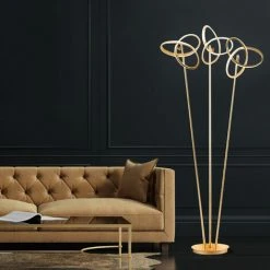 Lampadaire Lampadaire Lampadaire Lampe D'intérieur Lampe De Salon Couleur Or, IP20, 3 Flammes, 3x LED 13 Watt 1100 Lm, Blanc Chaud, Wofi, 3410.03.15.8000 -Lampadaire Soldes 2022 39364273 3