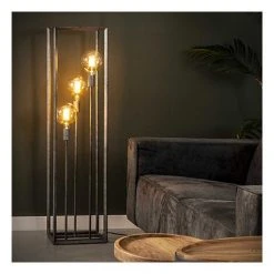 M-S Lampadaire 3 Lampes 30x30x120 Cm En Métal Finition Argent Vieilli