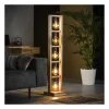 M-S Lampadaire 5 Lampes 28x28x135 Cm En Métal Et Acacia Naturel -Lampadaire Soldes 2022 40098955 1