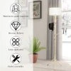 GOPLUS Lampadaire Sur Pieds Avec Portemanteau, Lampe De Sol Moderne Grain De Bois Et Abat-Jour En Tissu, Convient à Chambre à Coucher, Bureau, Lecture Lampe à Pied Du Design Moderne Nordique -Lampadaire Soldes 2022 40243790 1