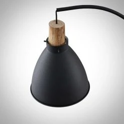 LINDBY Lampadaire 'Trebale' En Métal Pour Salon & Salle à Manger - Noir, Bois Clair -Lampadaire Soldes 2022 40332321 3