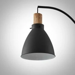 LINDBY Lampadaire 'Trebale' En Métal Pour Salon & Salle à Manger - Noir, Bois Clair -Lampadaire Soldes 2022 40332321 4