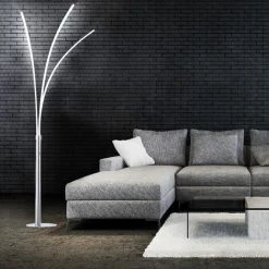 ETC-SHOP Lampadaire LED Lampadaire Chrome Lampe De Salon Lampe Design, 18.6W 2200lm 3000K, LxPxH 80 X 58 X 215 Cm -Lampadaire Soldes 2022 40743215 4