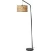LES TENDANCES Lampadaire Jacinthe Beige Et Pied Métal Noir Tya