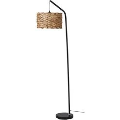 LES TENDANCES Lampadaire Jacinthe Beige Et Pied Métal Noir Tya -Lampadaire Soldes 2022 41346501 3