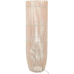 HAPPYSHOPPING Lampadaire Sur Pied Osier Blanc 52 Cm E27