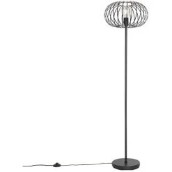 QAZQA Johanna - Lampadaire Design - 1 Lumière - H 1450 Mm - Noir - Design - Éclairage Intérieur - Salon I Chambre - Noir