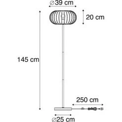 QAZQA Johanna - Lampadaire Design - 1 Lumière - H 1450 Mm - Noir - Design - Éclairage Intérieur - Salon I Chambre - Noir -Lampadaire Soldes 2022 41577181 4