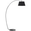 HOMCOM Lampadaire Arc - Lampadaire Arceau Courbé Design Néo-rétro - Pied Corps Métal, Abat-jour Polyester Coton Noir -Lampadaire Soldes 2022 42169138 1