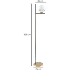 HOMCOM Lampadaire Globe Design Néo-rétro Max. 40 W 159H Cm Métal Doré -Lampadaire Soldes 2022 42169140 3