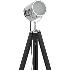 [lux.pro] Lampadaire Tripode (1 X Socle E27)(64cm - 140cm) Design Industriel Trépied Tripode Tripode Télescope Chrome Lampe Sur Pied Luminaire -Lampadaire Soldes 2022 4247629 4