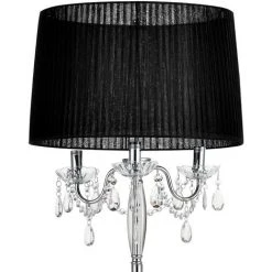 [lux.pro] Lampadaire Lampe Sur Pied Métal Tissu Noir Chrome Hauteur 165 Cm Diamètre 45cm -Lampadaire Soldes 2022 4247933 3