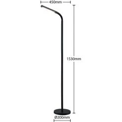 LINDBY LED Lampadaire 'Romila' En Métal Pour Bureau - Noir -Lampadaire Soldes 2022 42878029 4