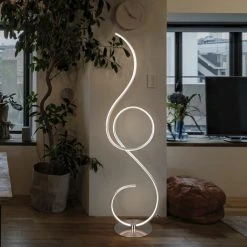 ETC-SHOP Lampadaire LED Dimmable Lampadaire Design Lampadaire De Salon Argent, Contrôle Des Couleurs CCT Avec Interrupteur à Pied, 23W 2700lm 2700K 4000K 6000K, LxHxP 32x118x24 Cm -Lampadaire Soldes 2022 43106112 3