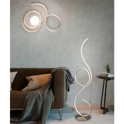 ETC-SHOP Lampadaire LED Dimmable Lampadaire Design Lampadaire De Salon Argent, Contrôle Des Couleurs CCT Avec Interrupteur à Pied, 23W 2700lm 2700K 4000K 6000K, LxHxP 32x118x24 Cm -Lampadaire Soldes 2022 43106112 5