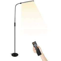 Hengda 12W LED Lampada Da Pavimento A Collo Di Cigno Con Telecomando, Dimmerabile 3 Temperature Di Colore Orientabile Lampada A Stelo Con Modalità Notte Per Soggiorno Camera Da Letto Lettura