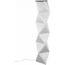 ETC-SHOP Lampadaire à Changement De Couleur Télécommande Lumière Décorative Salon Lampadaire LED Dimmable, Design Triangle Blanc Textile Avec Effet Lumineux, 9,5W RGB LED 900lm 3000K, LxPxH 20x23x102 Cm