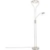 QAZQA Divo - LED Dimmable Lampadaire Moderne Variateur Inclus - 1 Lumière - H 1950 Mm - Acier - Moderne - Éclairage Intérieur - Salon I Chambre I Cuisine I Salle à Manger - Acier -Lampadaire Soldes 2022 44932860 1