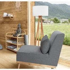 Lampadaire En Bois Coloris Blanc - Diamètre 39,5 X Hauteur 141 Cm -PEGANE- -Lampadaire Soldes 2022 45838385 3