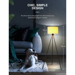 PEDY Lampadaire Sur Pied, Lampadaire Style Moderne Avec Trépied En Métal, Abat-jour En Tissu, Lampadaire Douille E27, Lumière Douce Naturelle, Hauteur 156 Cm, Pour Salon, Chambre, Bureau, Etc -Lampadaire Soldes 2022 45883910 3