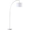 HOMCOM Lampadaire Arc - Lampadaire Arceau Courbé Design Contemporain - Pied Corps Métal Chromé, Abat-jour Polyester Coton Blanc - Gris -Lampadaire Soldes 2022 47140936 1